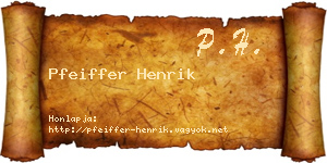 Pfeiffer Henrik névjegykártya